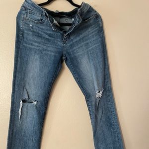 Banana republic girlfriend jeans raw heam zip up